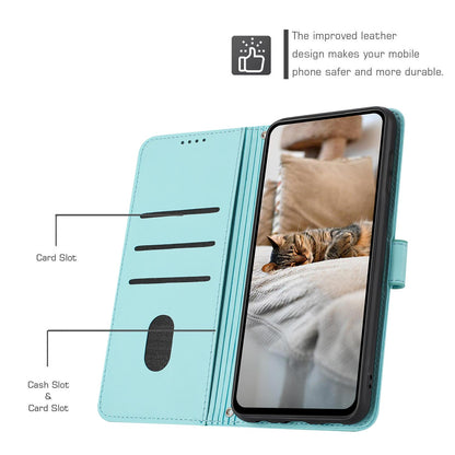 For Redmi K90 Pro Max / Poco F8 Ultra Embossed Kitten Phone Leather Case with Lanyard(Mint Green)