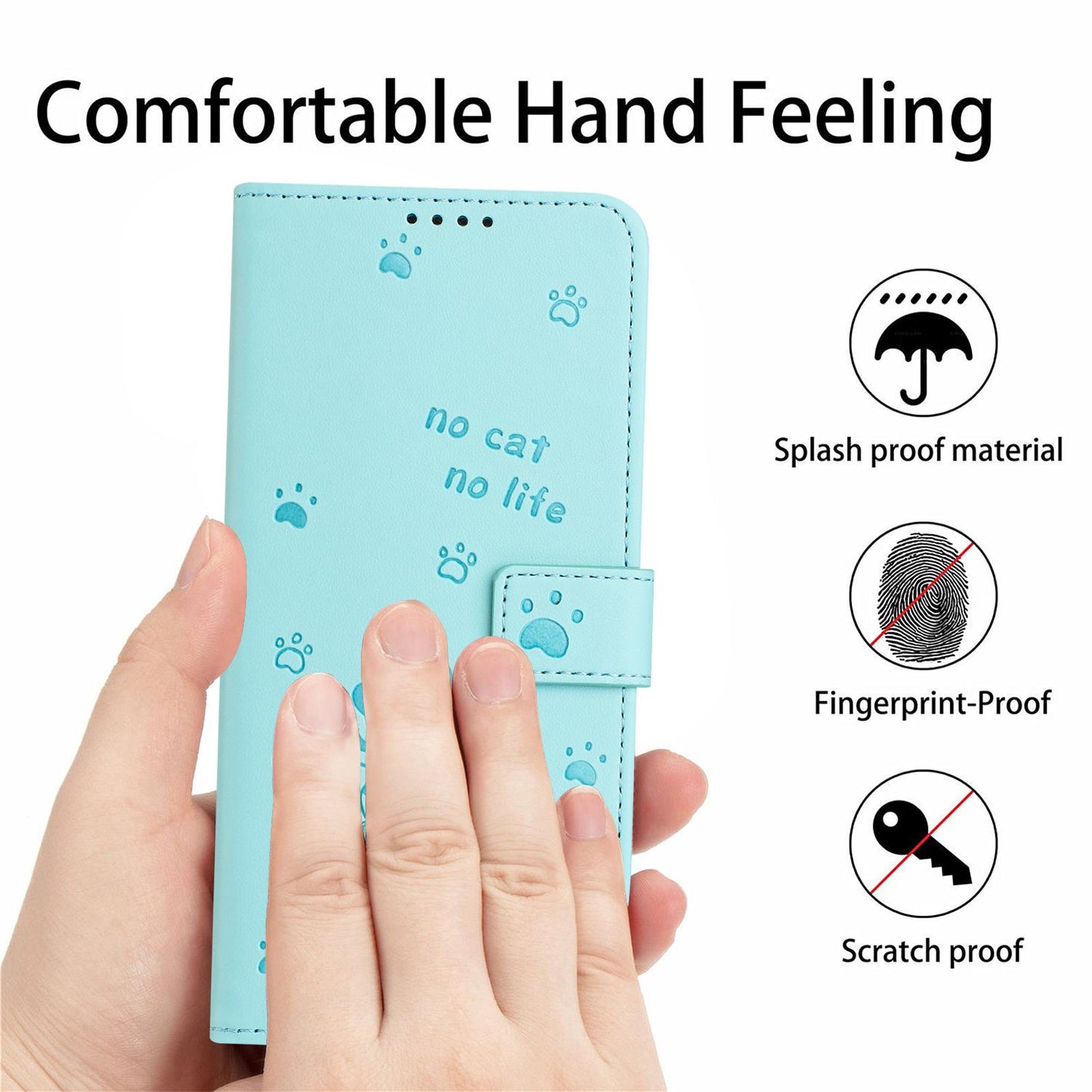 For Redmi K90 Pro Max / Poco F8 Ultra Embossed Kitten Phone Leather Case with Lanyard(Mint Green)