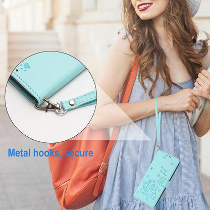 For Redmi K90 Pro Max / Poco F8 Ultra Embossed Kitten Phone Leather Case with Lanyard(Mint Green)