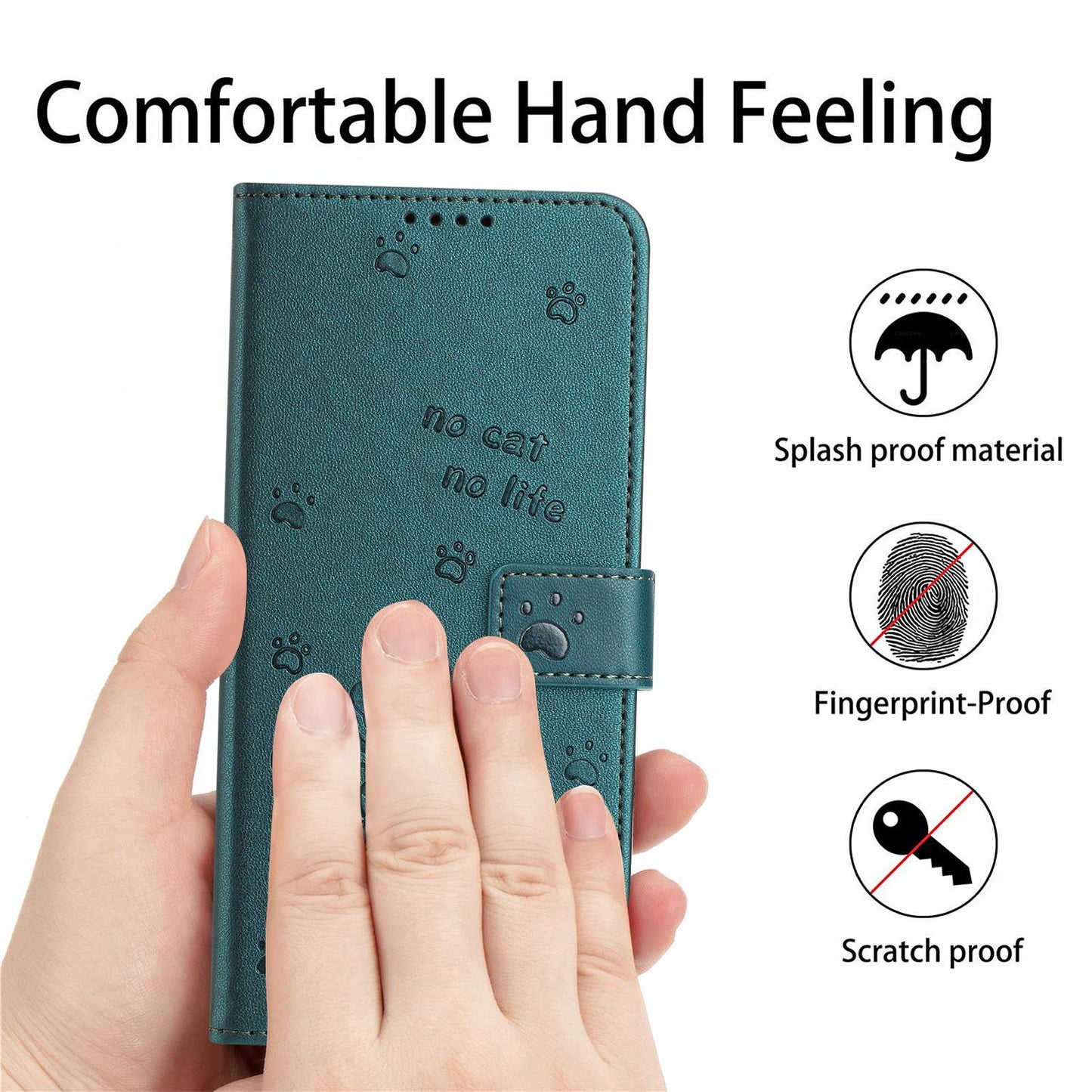 For Redmi K90 Pro Max / Poco F8 Ultra Embossed Kitten Phone Leather Case with Lanyard(Dark Green)