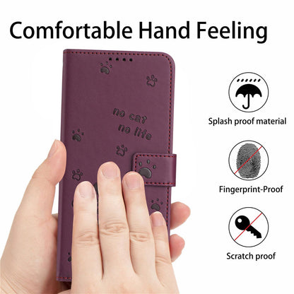 For Redmi K90 Pro Max / Poco F8 Ultra Embossed Kitten Phone Leather Case with Lanyard(Wine Red)