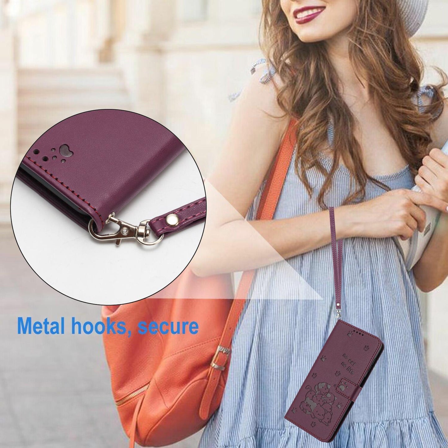 For Redmi K90 Pro Max / Poco F8 Ultra Embossed Kitten Phone Leather Case with Lanyard(Wine Red)