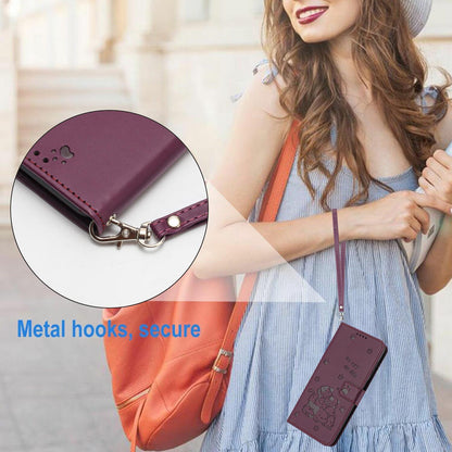 For Redmi K90 Pro Max / Poco F8 Ultra Embossed Kitten Phone Leather Case with Lanyard(Wine Red)