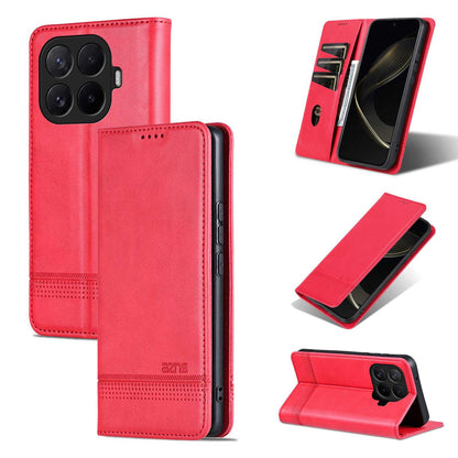 For Xiaomi 17T 5G AZNS Magnetic Calf Texture Flip Leather Phone Case(Red)