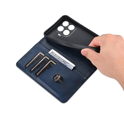 For Xiaomi 17T 5G AZNS Magnetic Calf Texture Flip Leather Phone Case(Dark Blue)