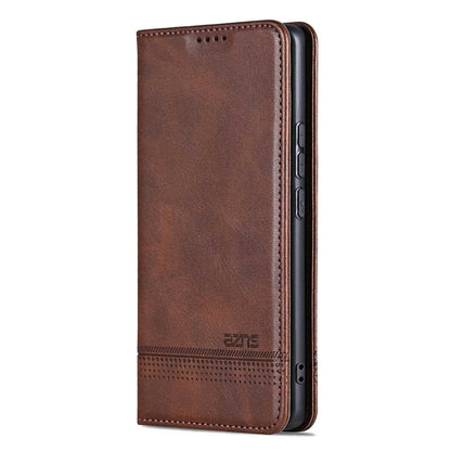 For Xiaomi 17T 5G AZNS Magnetic Calf Texture Flip Leather Phone Case(Dark Brown)