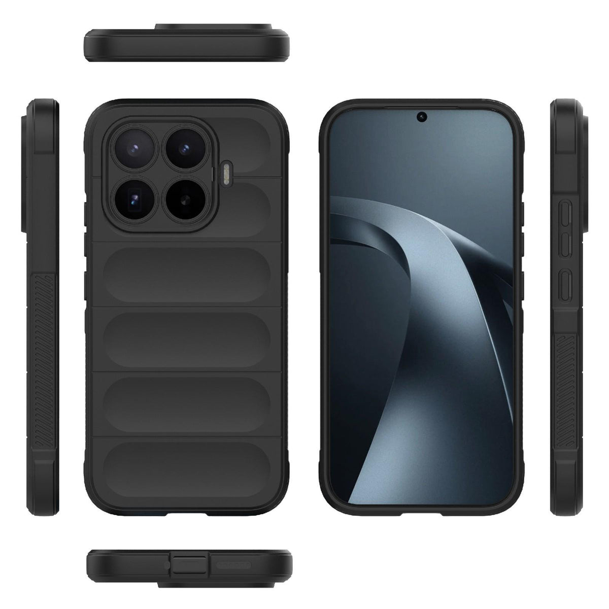 For Xiaomi 17T 5G Global Magic Shield TPU + Flannel Phone Case - Black - EDA007200214A
