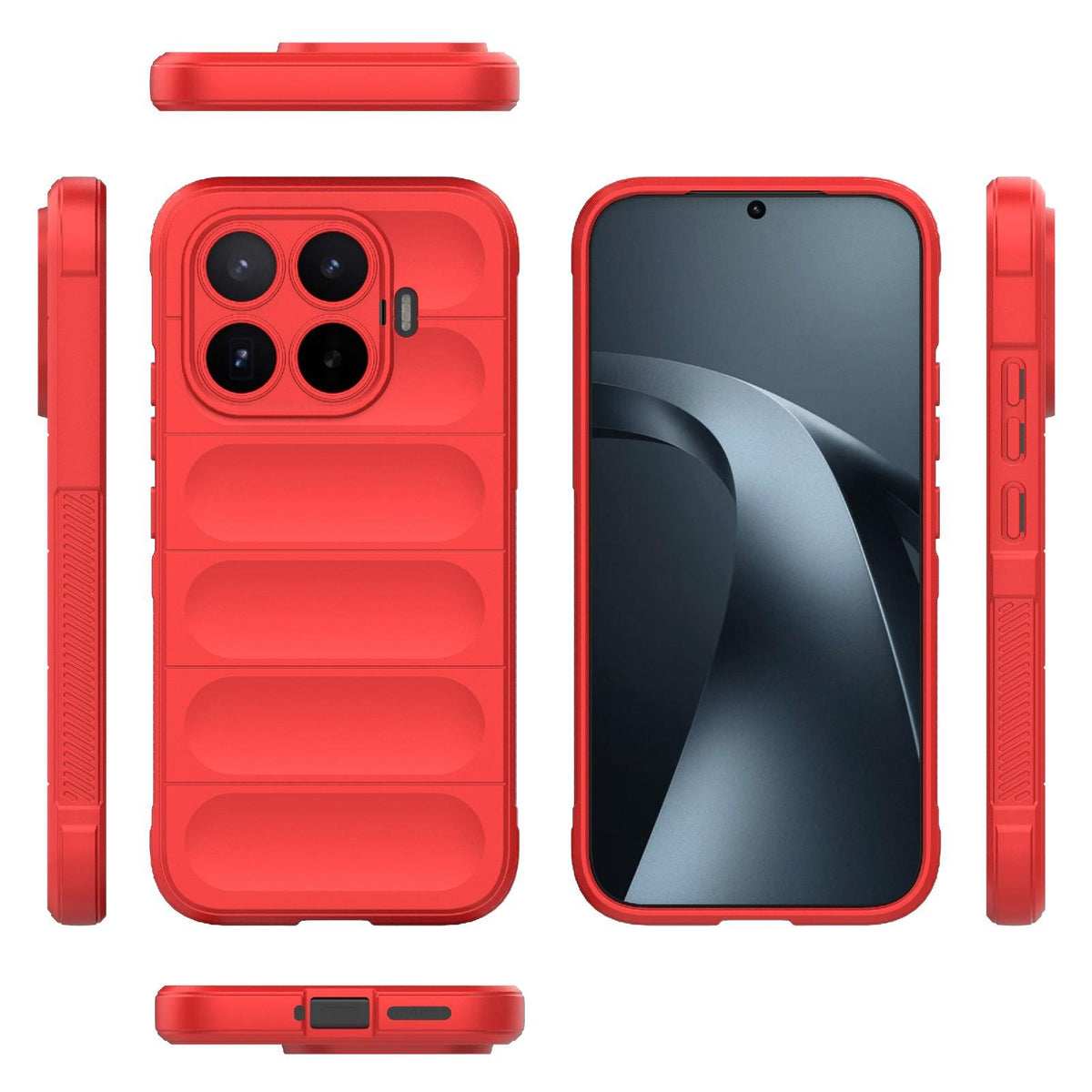 For Xiaomi 17T 5G Global Magic Shield TPU + Flannel Phone Case - Red - EDA007200214B