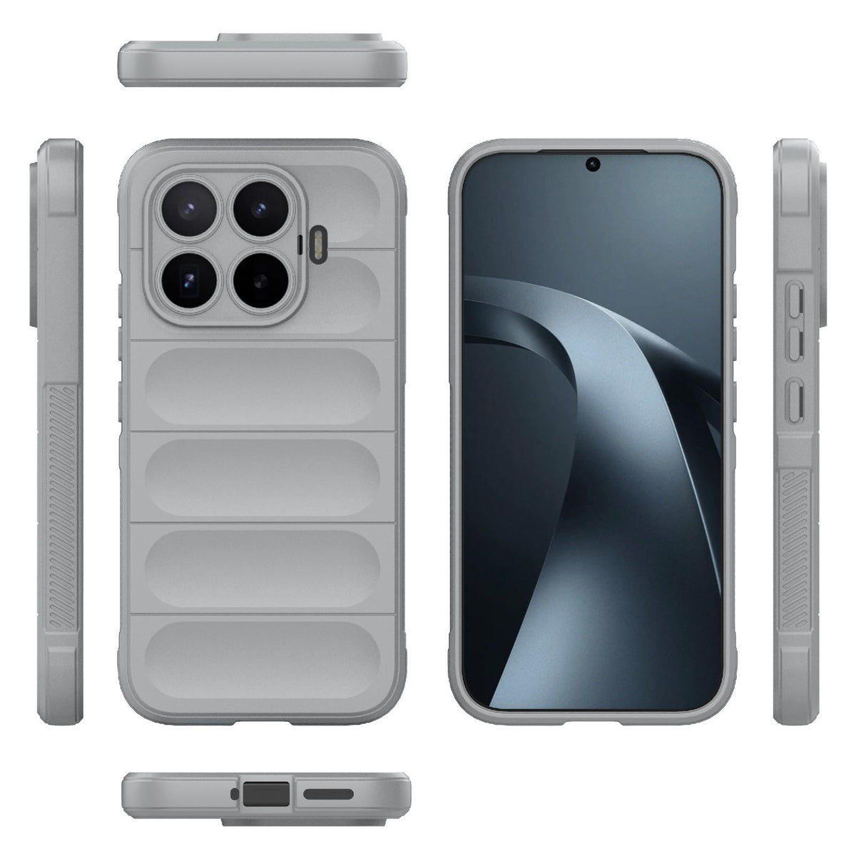 For Xiaomi 17T 5G Global Magic Shield TPU + Flannel Phone Case - Grey - EDA007200214C