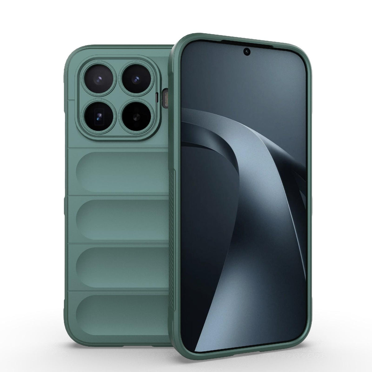For Xiaomi 17T 5G Global Magic Shield TPU + Flannel Phone Case - Dark Green - EDA007200214D