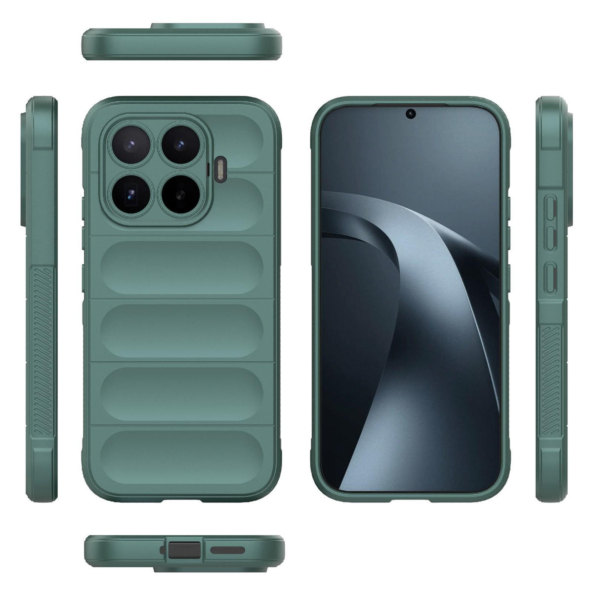 For Xiaomi 17T 5G Global Magic Shield TPU + Flannel Phone Case - Dark Green - EDA007200214D