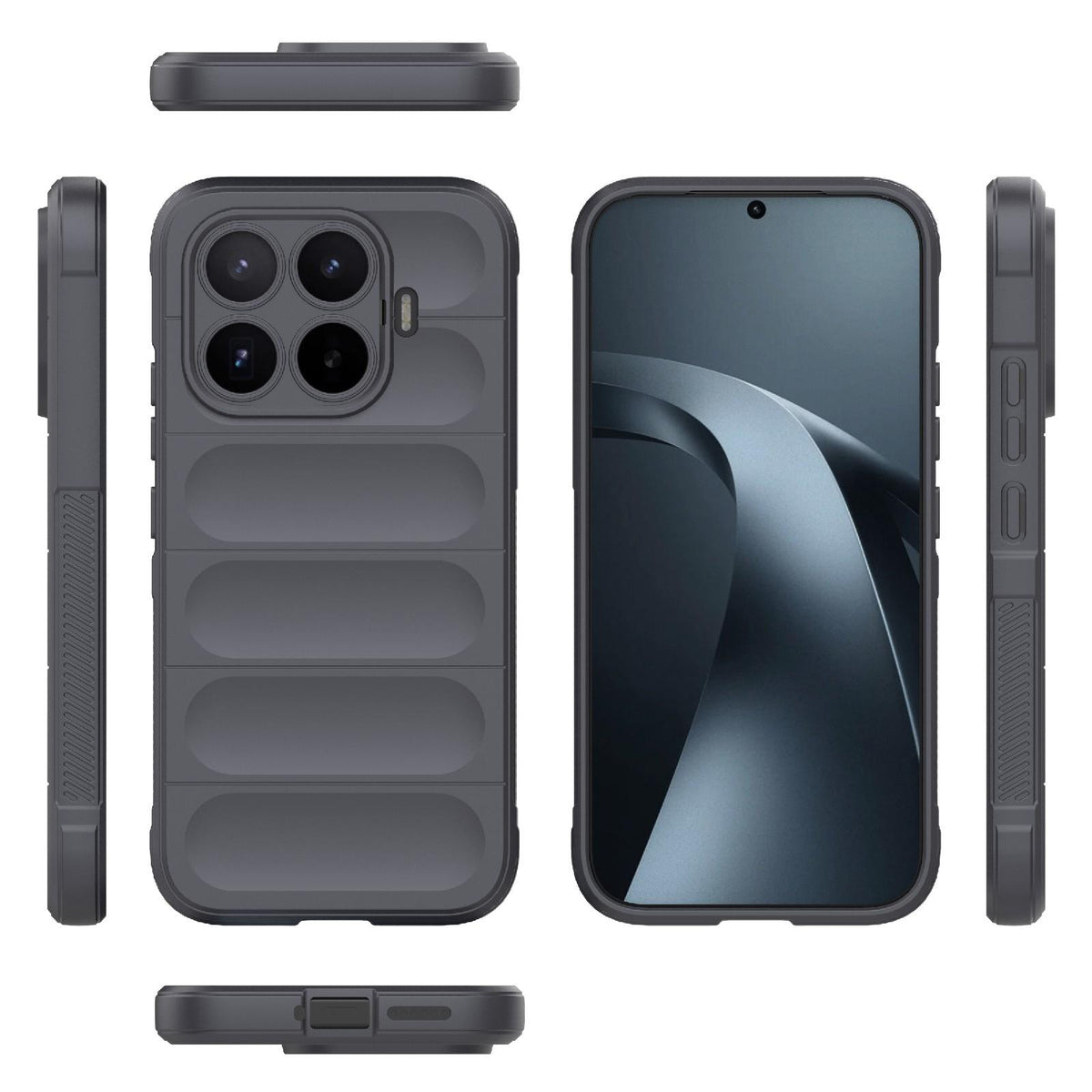 For Xiaomi 17T 5G Global Magic Shield TPU + Flannel Phone Case - Dark Grey - EDA007200214E