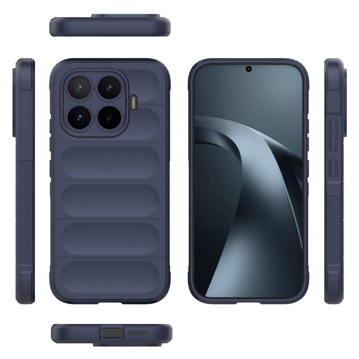 For Xiaomi 17T 5G Global Magic Shield TPU + Flannel Phone Case - Dark Blue - EDA007200214G