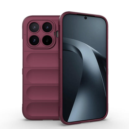 For Xiaomi 17T 5G Global Magic Shield TPU + Flannel Phone Case - Wine Red - EDA007200214I