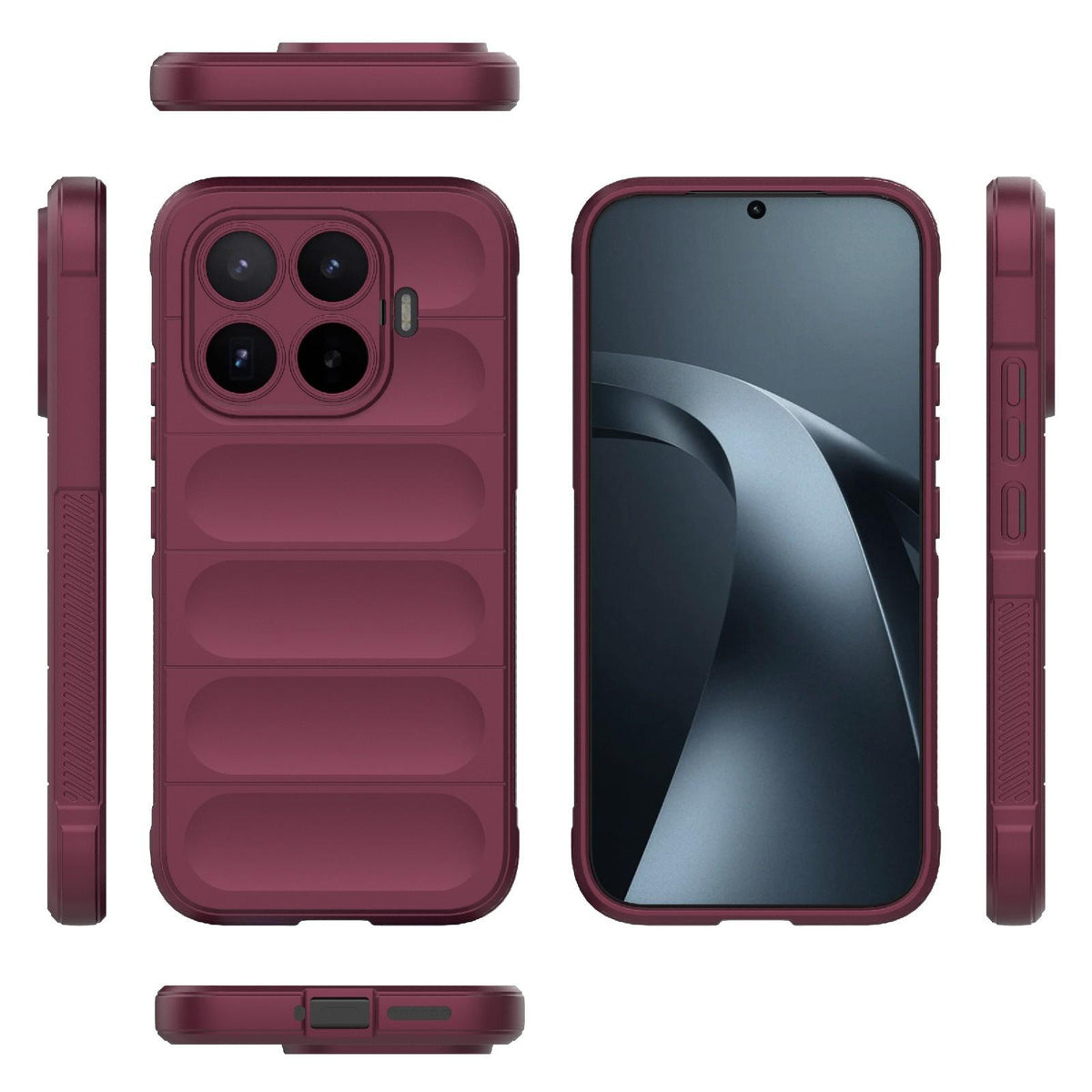 For Xiaomi 17T 5G Global Magic Shield TPU + Flannel Phone Case - Wine Red - EDA007200214I