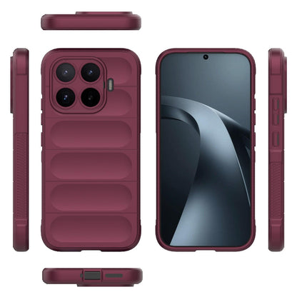 For Xiaomi 17T 5G Global Magic Shield TPU + Flannel Phone Case - Wine Red - EDA007200214I