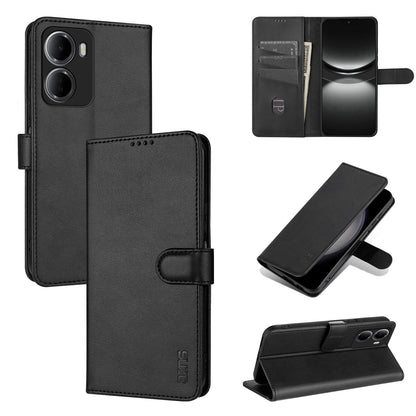 For Redmi 15a 5G/R70 5G/R70m 5G AZNS Skin Feel Calf Texture Flip Leather Phone Case(Black)