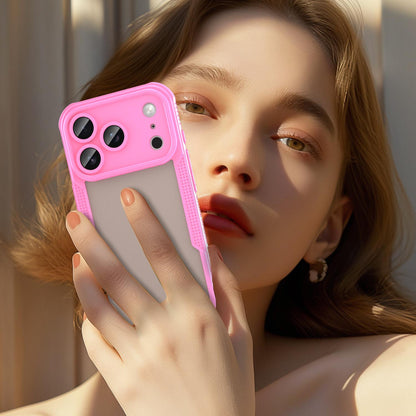 For iPhone 18 Pro Armor Glaze PC Hybrid TPU Phone Case - Pink - EDA007225339A