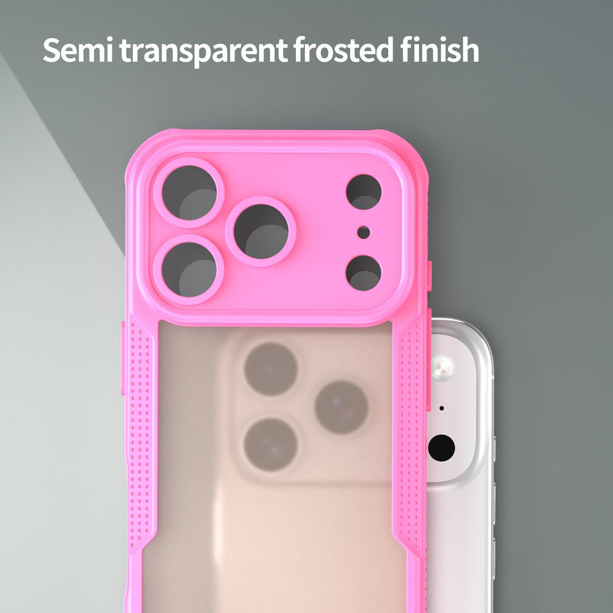 For iPhone 18 Pro Armor Glaze PC Hybrid TPU Phone Case - Pink - EDA007225339A