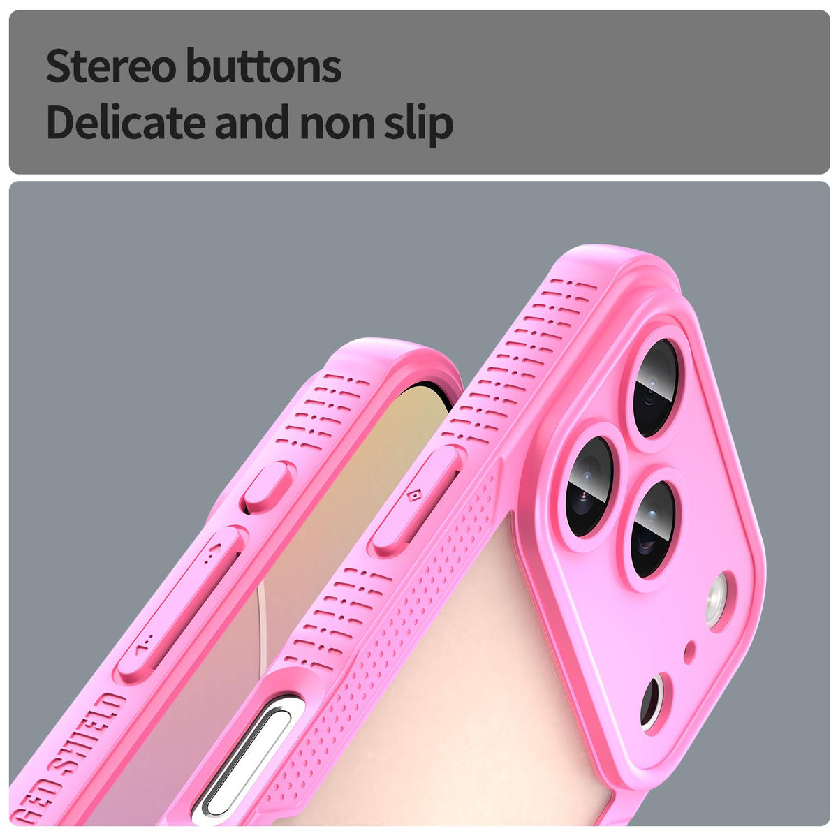 For iPhone 18 Pro Armor Glaze PC Hybrid TPU Phone Case - Pink - EDA007225339A