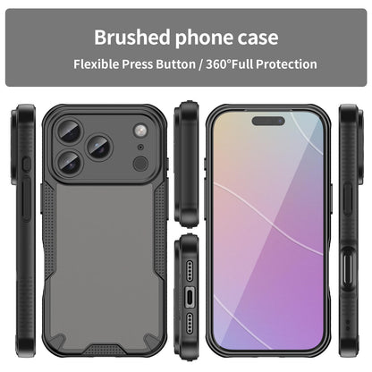 For iPhone 18 Pro Armor Glaze PC Hybrid TPU Phone Case - Black - EDA007225339B