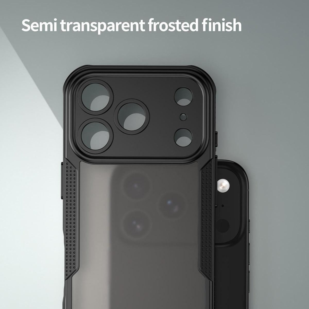 For iPhone 18 Pro Armor Glaze PC Hybrid TPU Phone Case - Black - EDA007225339B