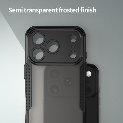 For iPhone 18 Pro Armor Glaze PC Hybrid TPU Phone Case - Black - EDA007225339B