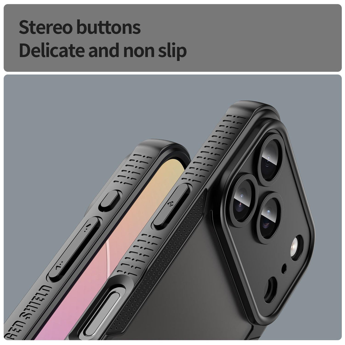 For iPhone 18 Pro Armor Glaze PC Hybrid TPU Phone Case - Black - EDA007225339B