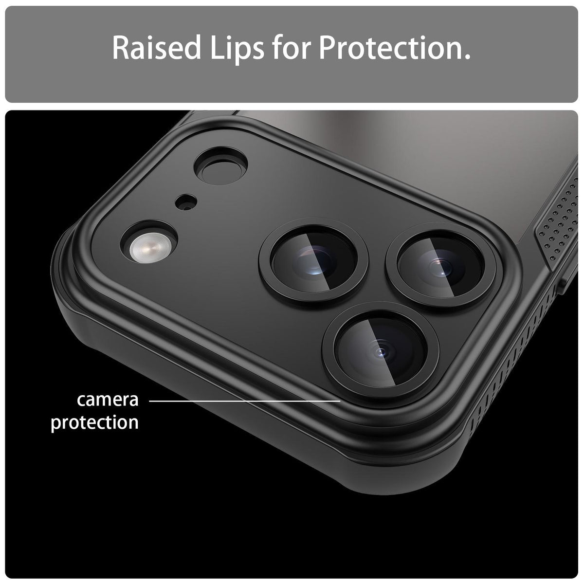 For iPhone 18 Pro Armor Glaze PC Hybrid TPU Phone Case - Black - EDA007225339B