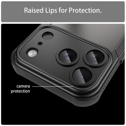 For iPhone 18 Pro Armor Glaze PC Hybrid TPU Phone Case - Black - EDA007225339B