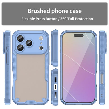For iPhone 18 Pro Armor Glaze PC Hybrid TPU Phone Case - Blue - EDA007225339C