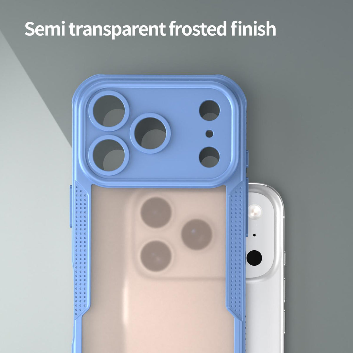 For iPhone 18 Pro Armor Glaze PC Hybrid TPU Phone Case - Blue - EDA007225339C