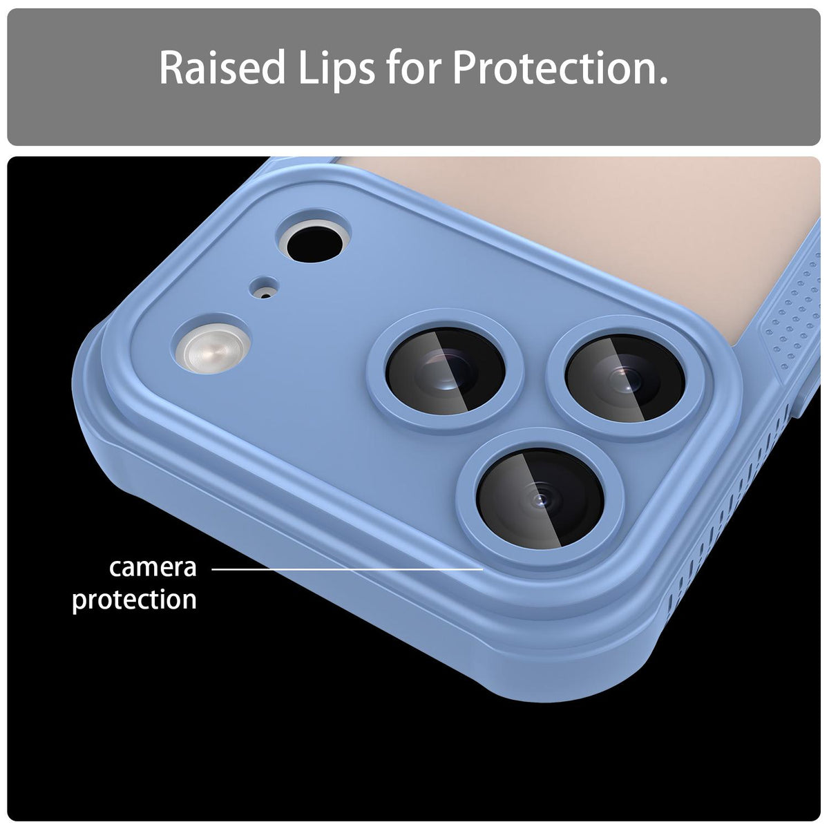 For iPhone 18 Pro Armor Glaze PC Hybrid TPU Phone Case - Blue - EDA007225339C
