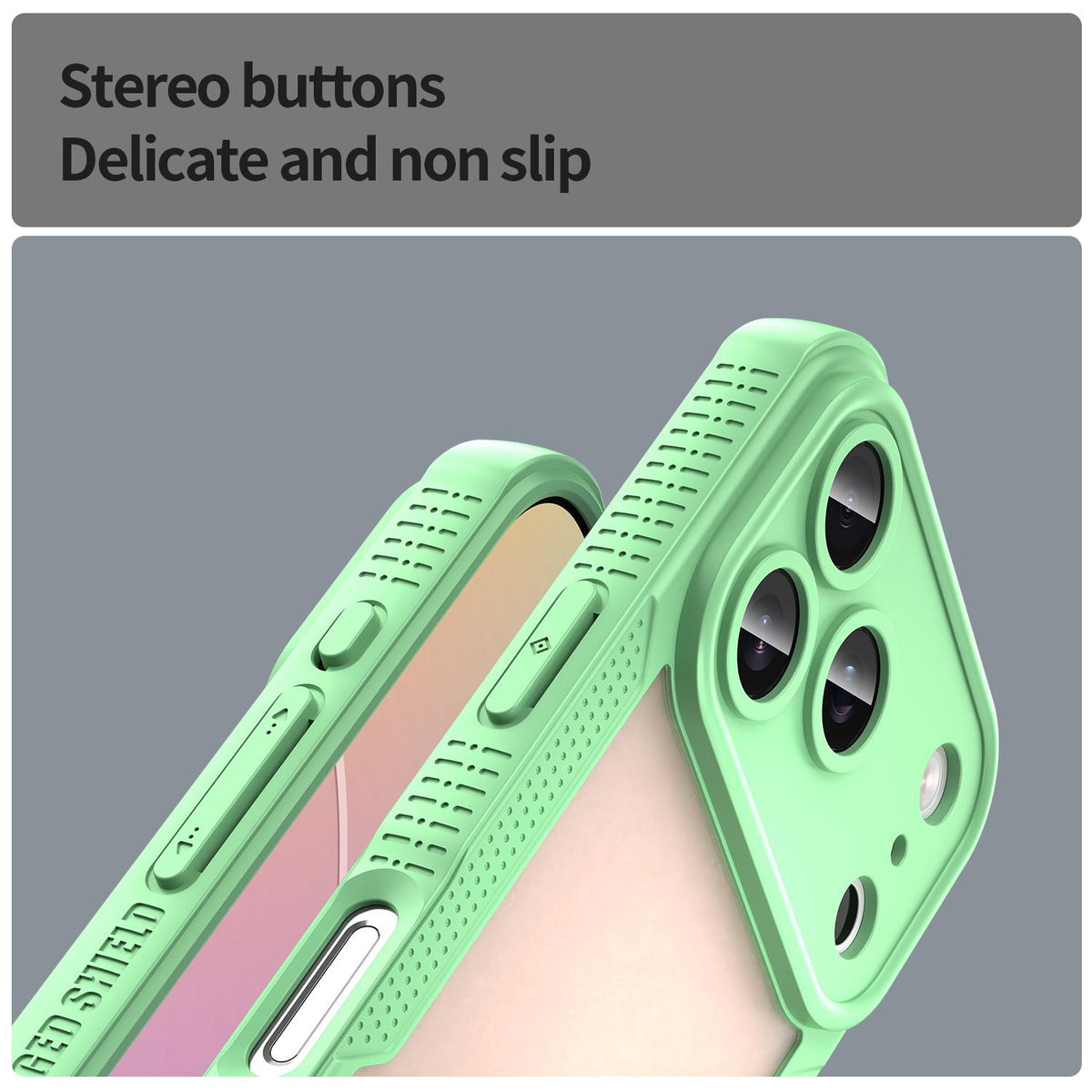 For iPhone 18 Pro Armor Glaze PC Hybrid TPU Phone Case - Green - EDA007225339D