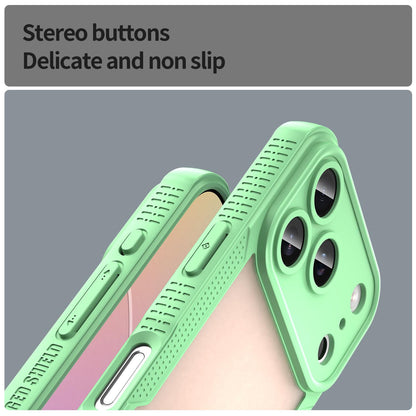 For iPhone 18 Pro Armor Glaze PC Hybrid TPU Phone Case - Green - EDA007225339D