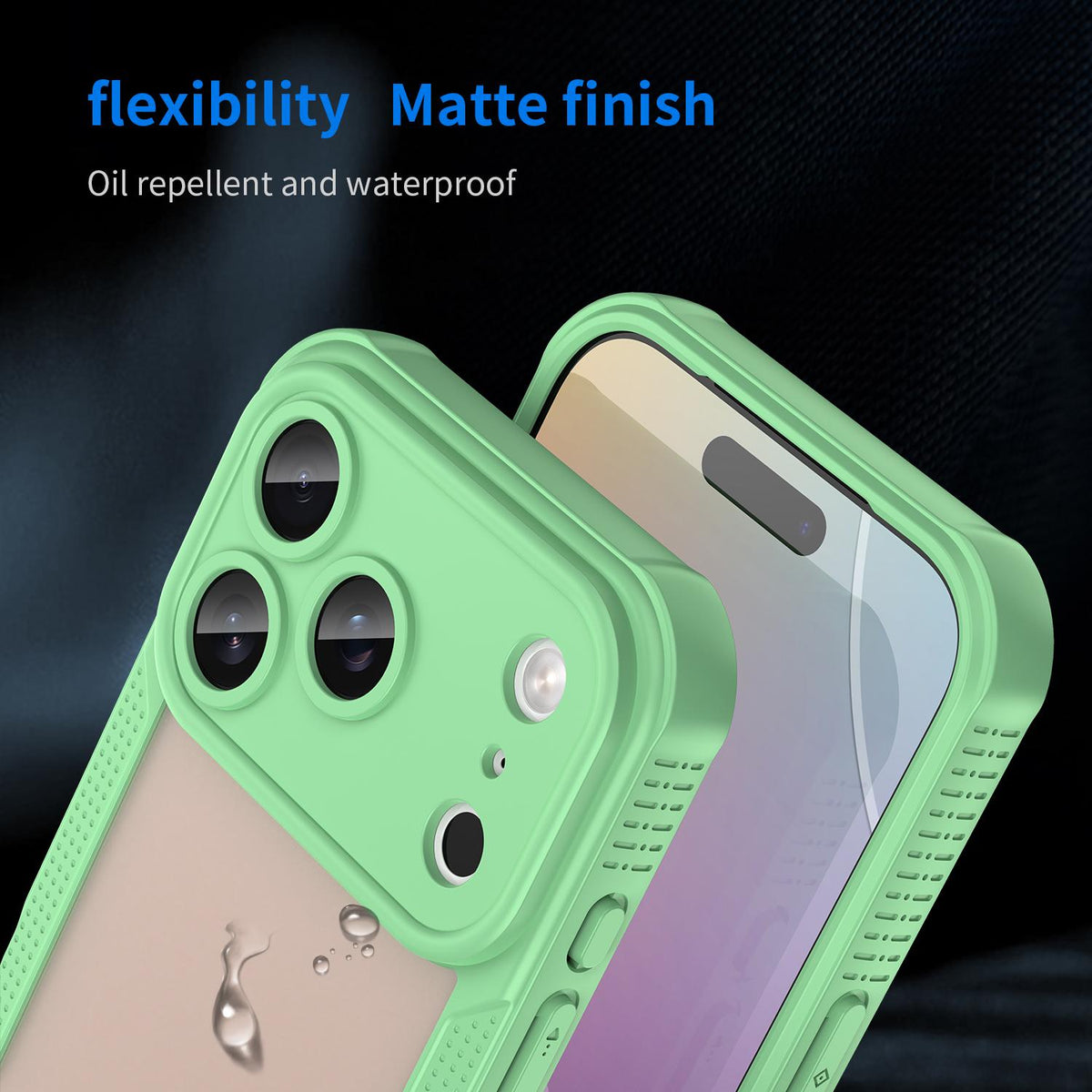 For iPhone 18 Pro Armor Glaze PC Hybrid TPU Phone Case - Green - EDA007225339D