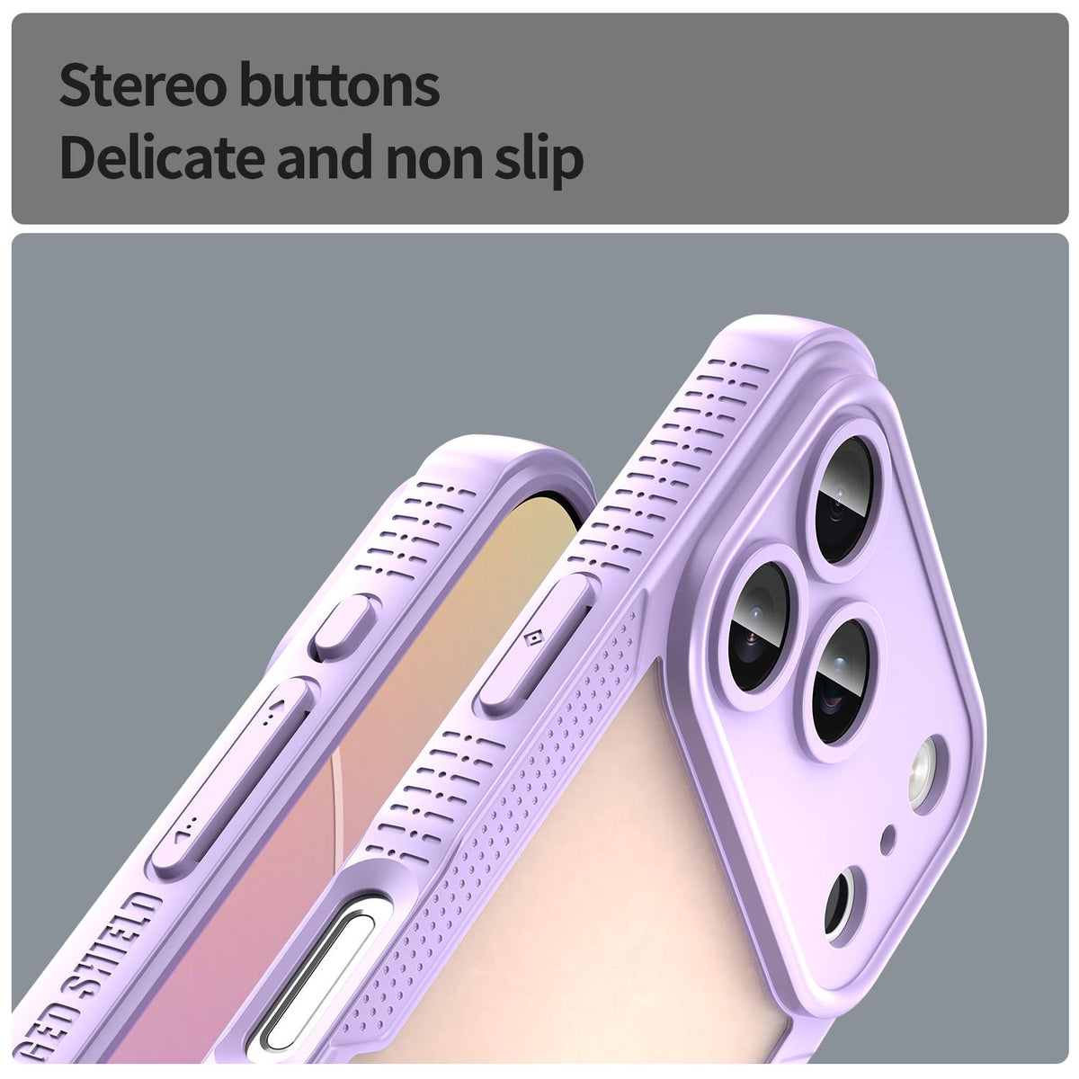 For iPhone 18 Pro Armor Glaze PC Hybrid TPU Phone Case - Purple - EDA007225339E
