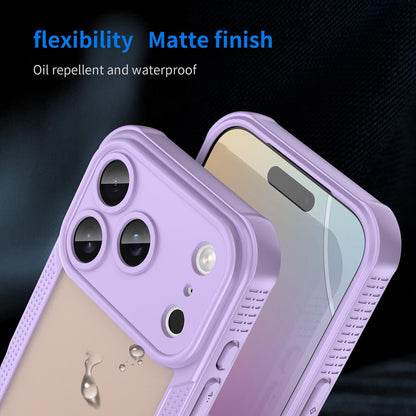 For iPhone 18 Pro Armor Glaze PC Hybrid TPU Phone Case - Purple - EDA007225339E