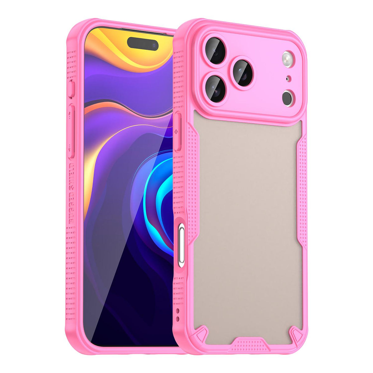 For iPhone 18 Pro Max Armor Glaze PC Hybrid TPU Phone Case - Pink - EDA007225340A