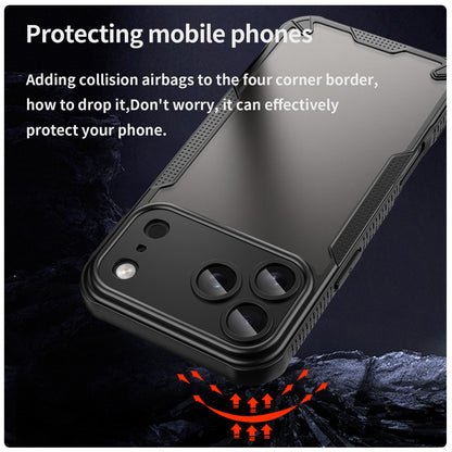 For iPhone 18 Pro Max Armor Glaze PC Hybrid TPU Phone Case - Black - EDA007225340B
