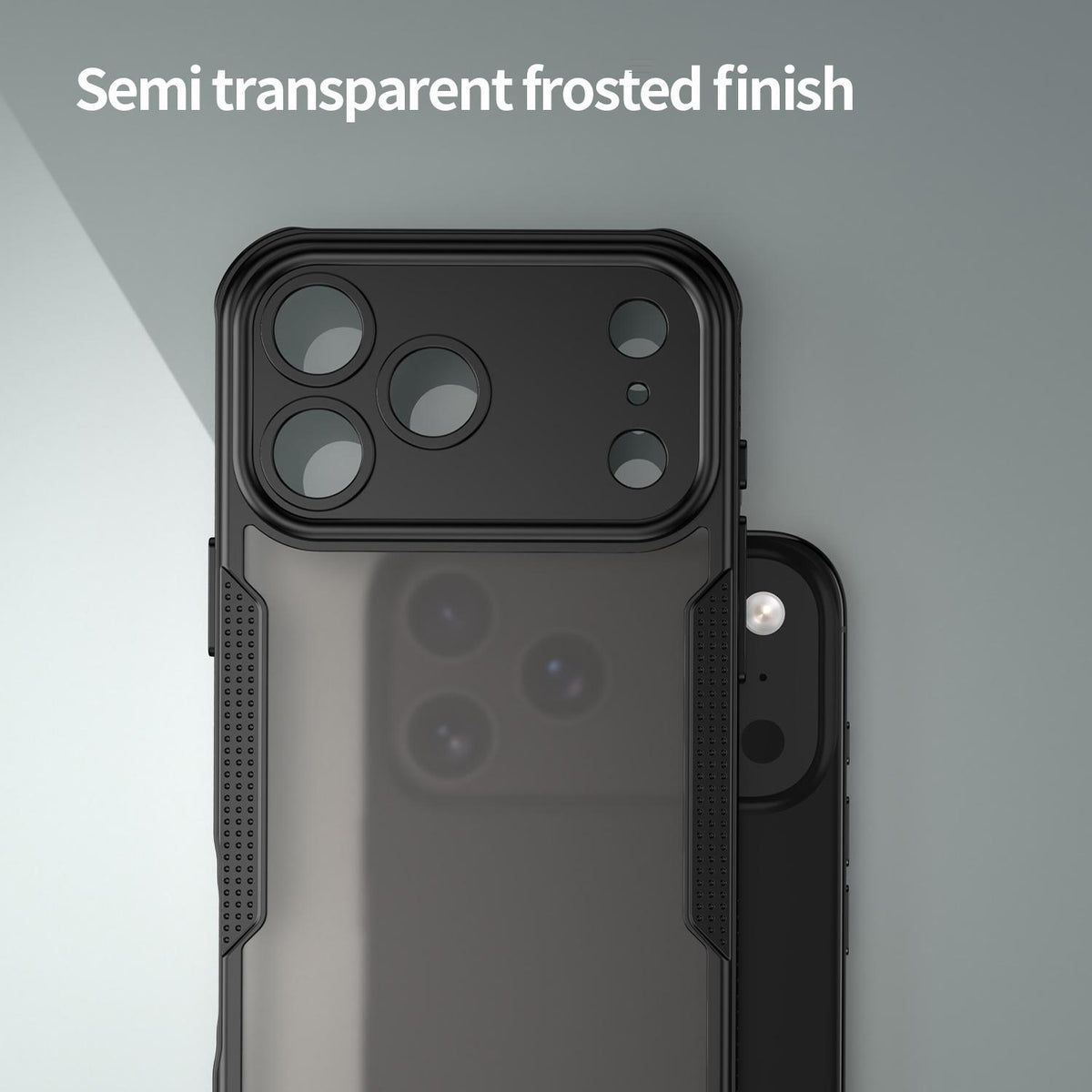 For iPhone 18 Pro Max Armor Glaze PC Hybrid TPU Phone Case - Black - EDA007225340B