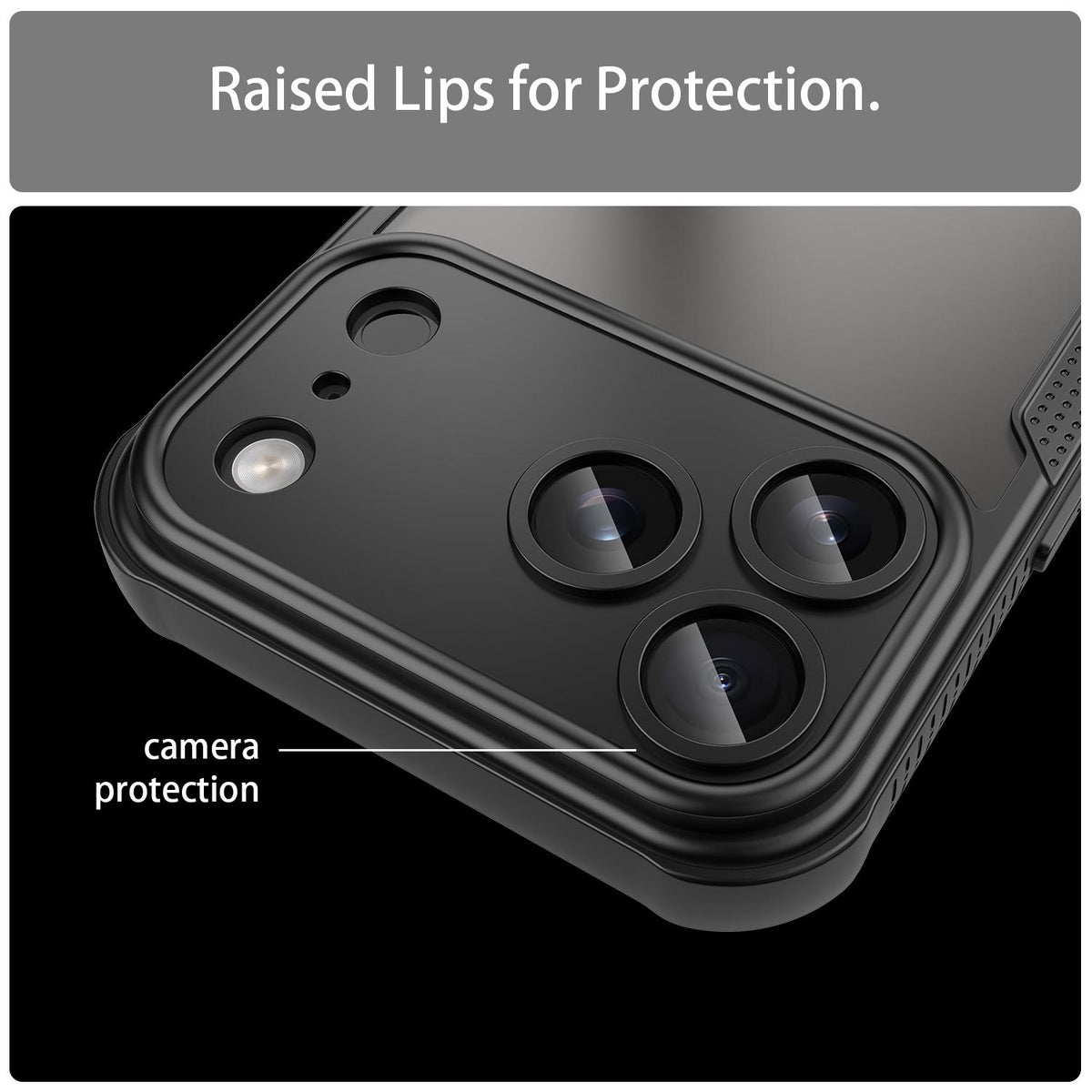 For iPhone 18 Pro Max Armor Glaze PC Hybrid TPU Phone Case - Black - EDA007225340B