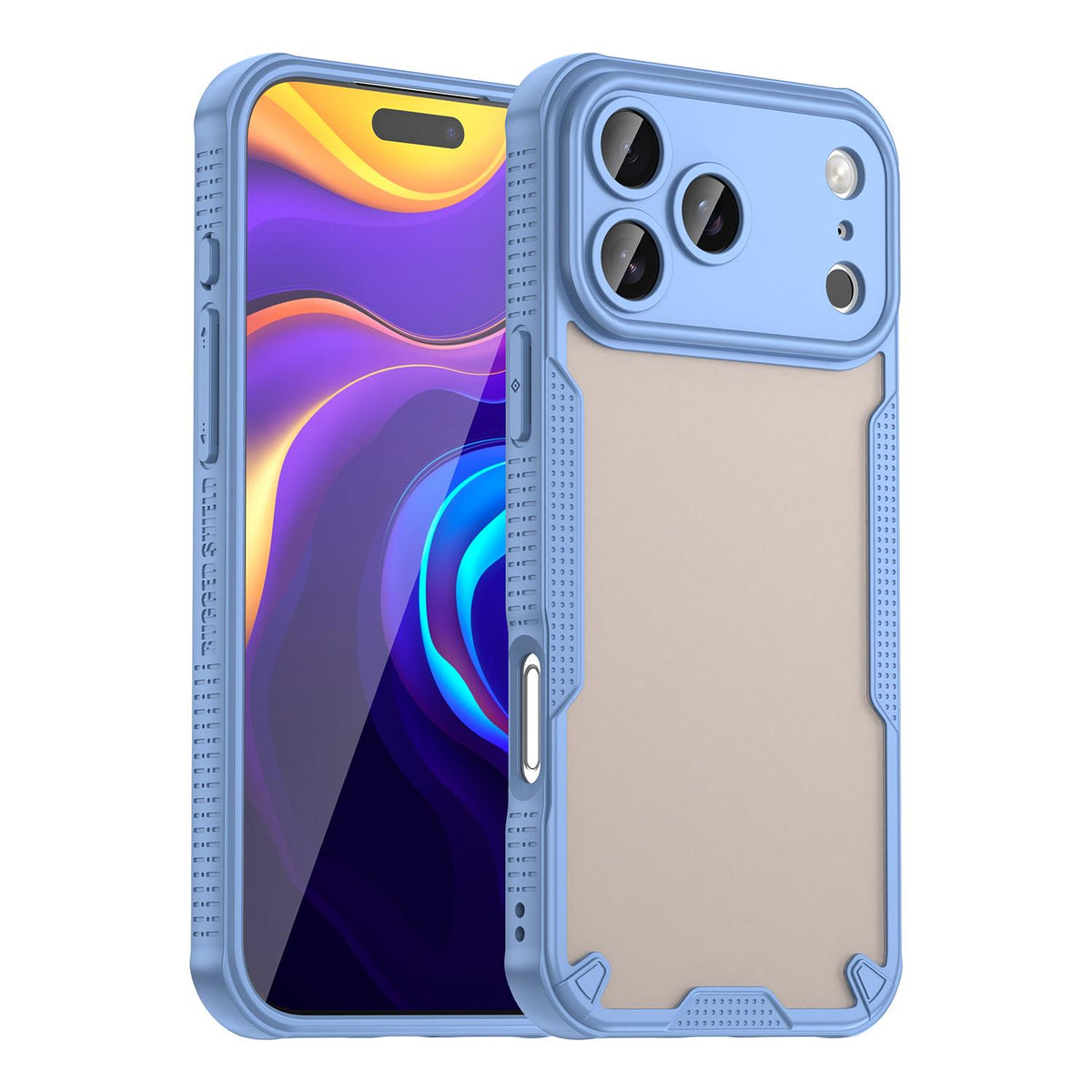 For iPhone 18 Pro Max Armor Glaze PC Hybrid TPU Phone Case - Blue - EDA007225340C