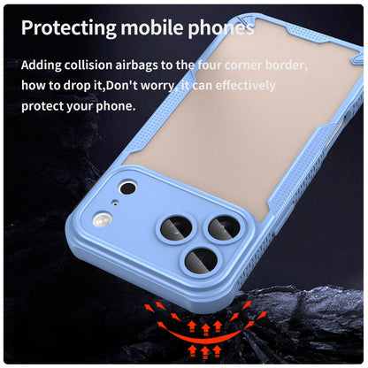 For iPhone 18 Pro Max Armor Glaze PC Hybrid TPU Phone Case - Blue - EDA007225340C