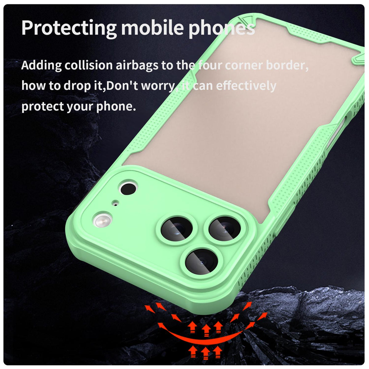 For iPhone 18 Pro Max Armor Glaze PC Hybrid TPU Phone Case - Green - EDA007225340D