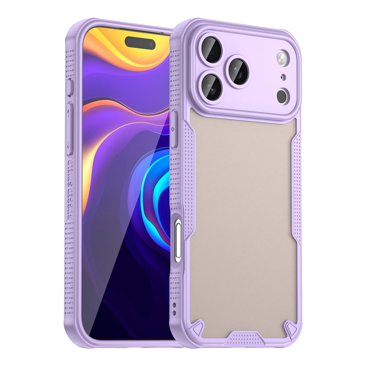 For iPhone 18 Pro Max Armor Glaze PC Hybrid TPU Phone Case - Purple - EDA007225340E