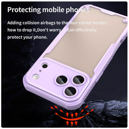 For iPhone 18 Pro Max Armor Glaze PC Hybrid TPU Phone Case - Purple - EDA007225340E