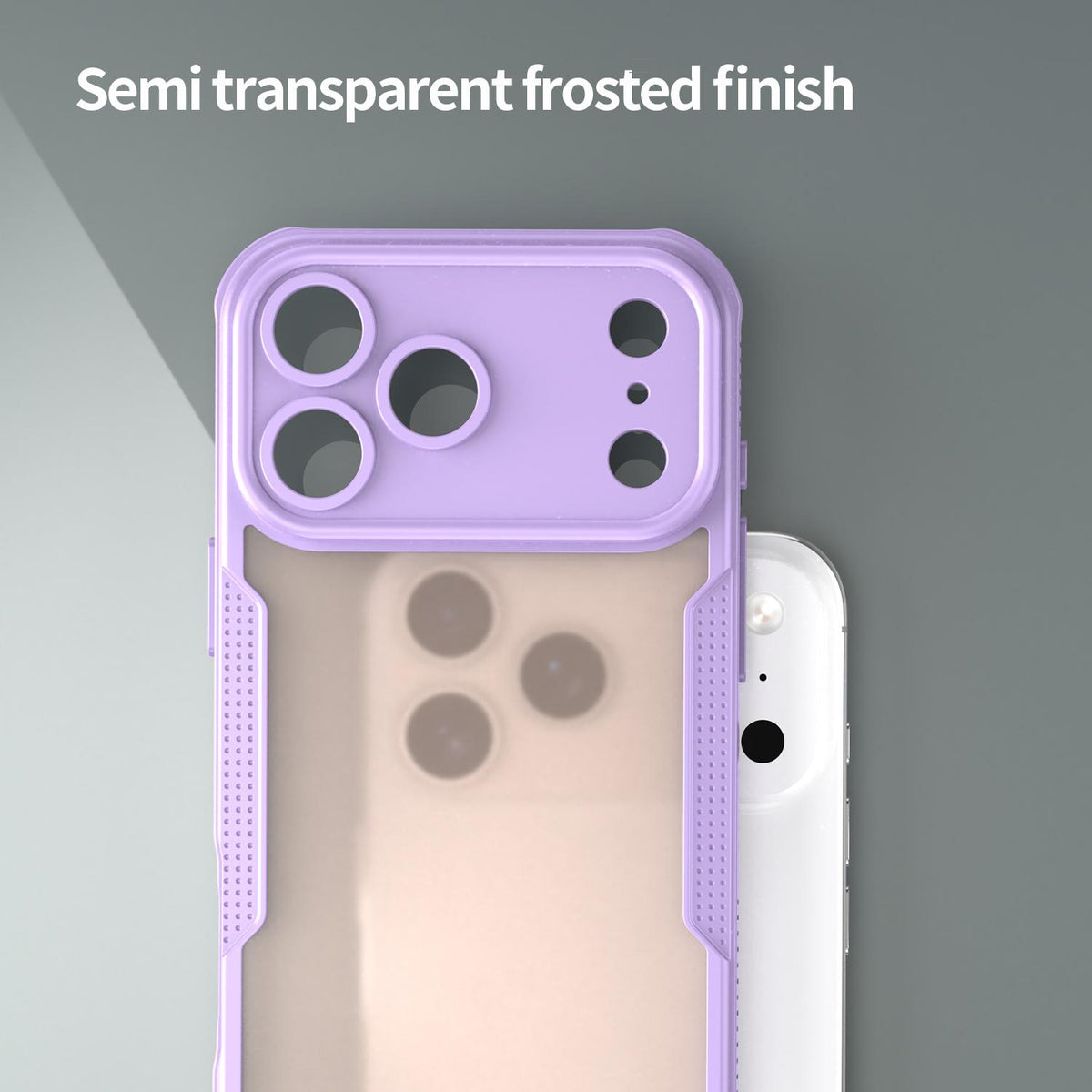 For iPhone 18 Pro Max Armor Glaze PC Hybrid TPU Phone Case - Purple - EDA007225340E