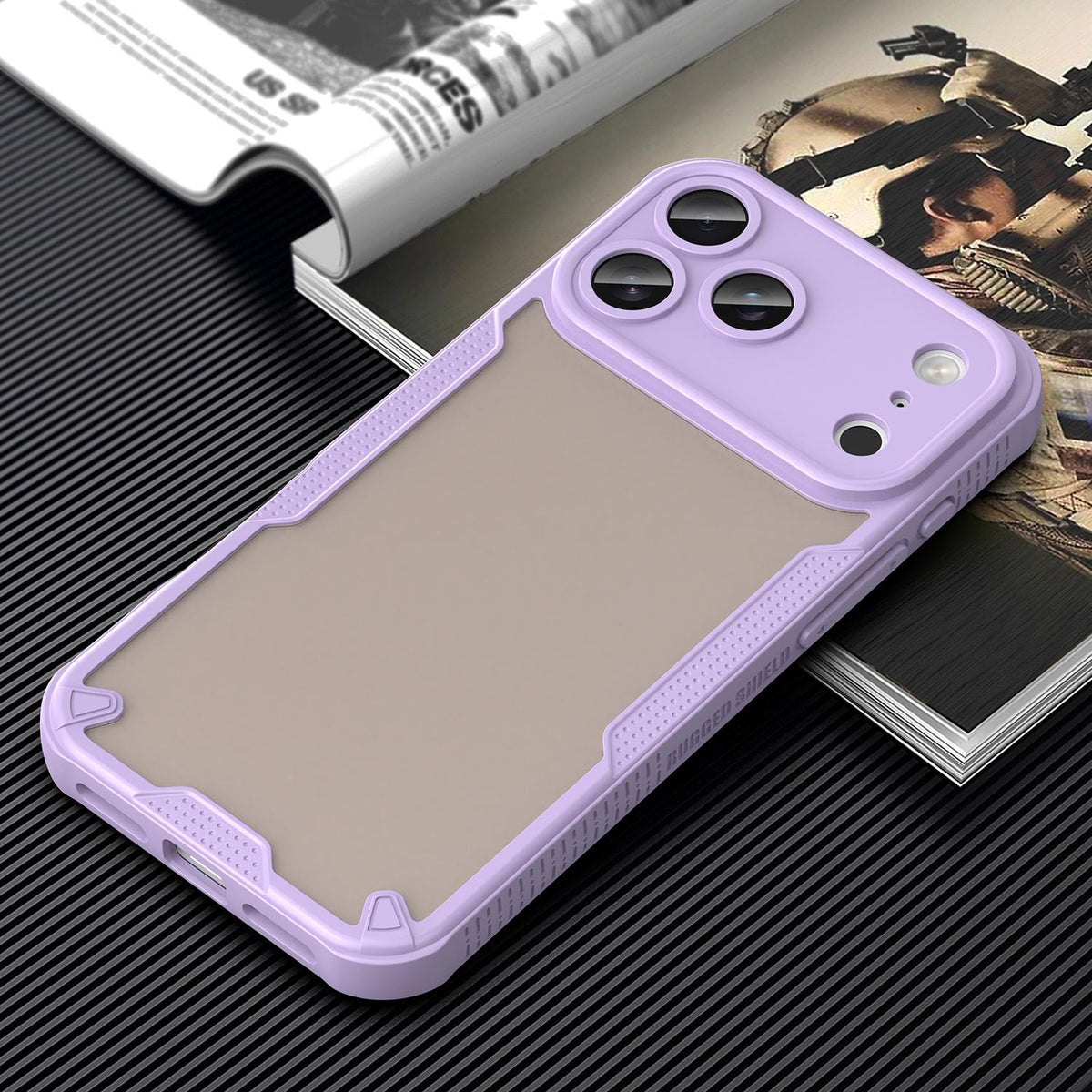 For iPhone 18 Pro Max Armor Glaze PC Hybrid TPU Phone Case - Purple - EDA007225340E