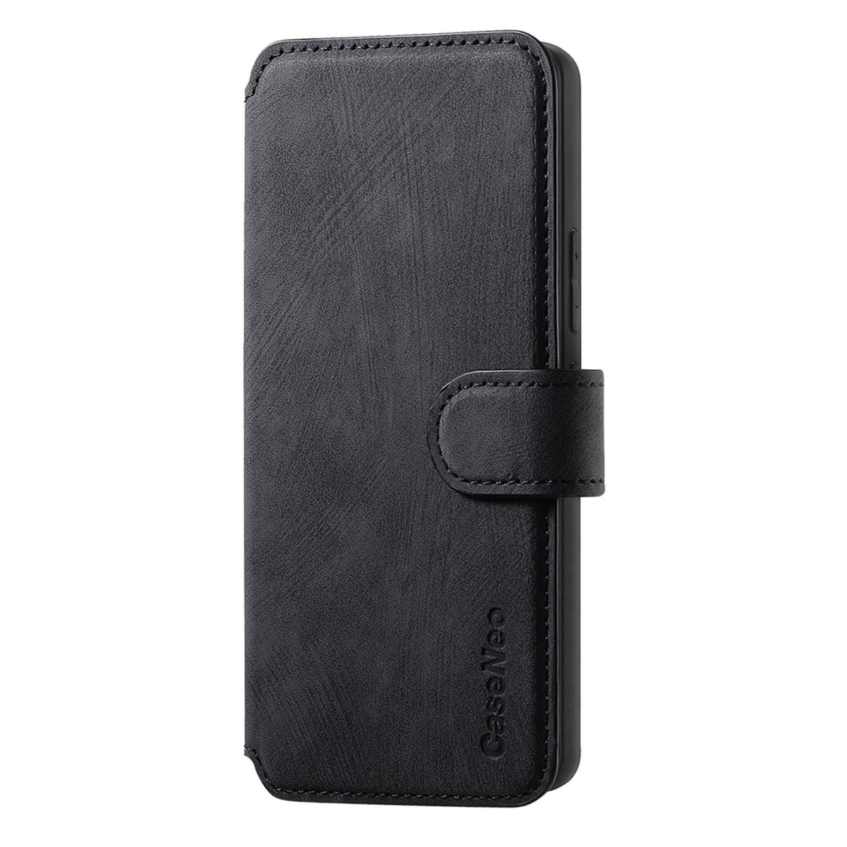 For Motorola Moto G67 Power 5G CaseNeo MagSafe RFID Anti-theft Retro Leather Phone Case - Black - EDA007225928A